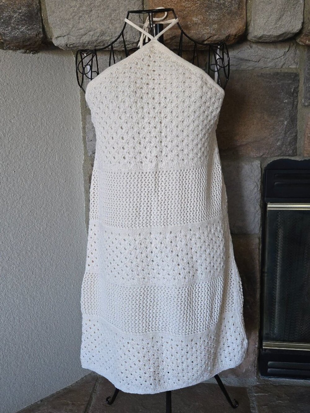 Halter Crochet Mini Dress - Picture 2 of 11